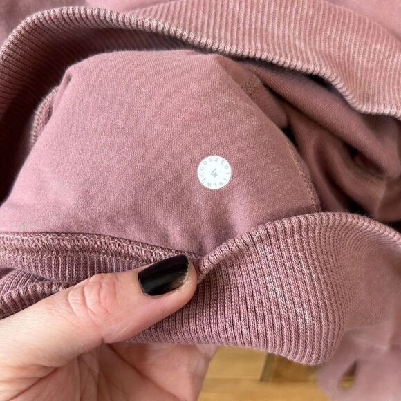 Lululemon Women's Size 4 Scuba Pullover Washed Quicksand Pink Purple Hoodie Hood - Picture 10 of 11